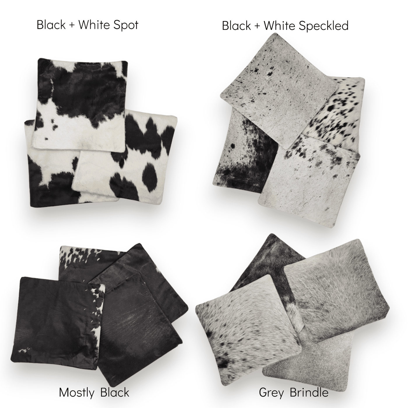 18x18 Genuine Cowhide Pillow Covers  Black/White Double Sided Highlands Cowhide Pillow - Ranch Junkie Mercantile LLC 
