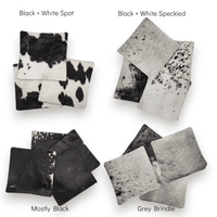 Highlands 18x18 Black/White Genuine Cowhide Pillow Covers Double Sided - Ranch Junkie Mercantile LLC