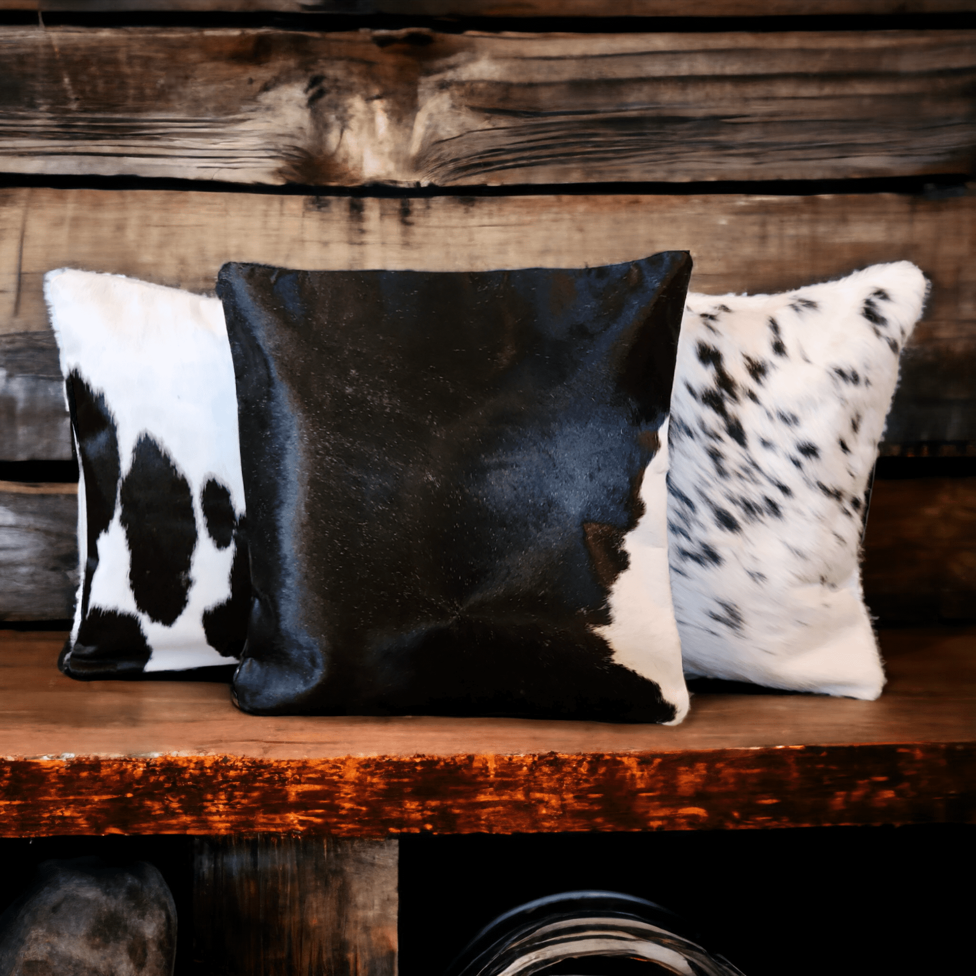 18x18 Genuine Cowhide Pillow Covers  Black/White Double Sided Highlands Cowhide Pillow - Ranch Junkie Mercantile LLC 