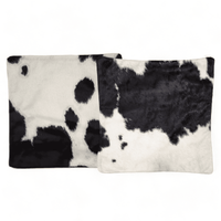 18x18 Genuine Cowhide Pillow Covers  Black/White Double Sided Highlands Cowhide Pillow - Ranch Junkie Mercantile LLC 