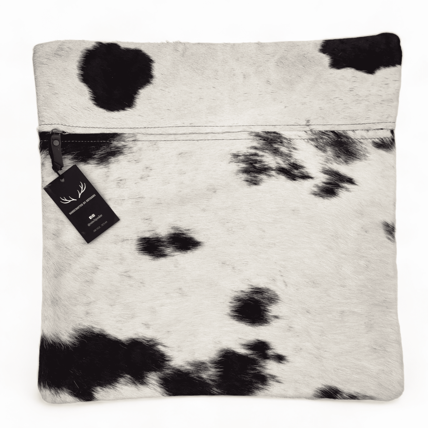 18x18 Genuine Cowhide Pillow Covers  Black/White Double Sided Highlands Cowhide Pillow - Ranch Junkie Mercantile LLC 