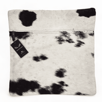 Highlands 18x18 Black/White Genuine Cowhide Pillow Covers Double Sided - Ranch Junkie Mercantile LLC