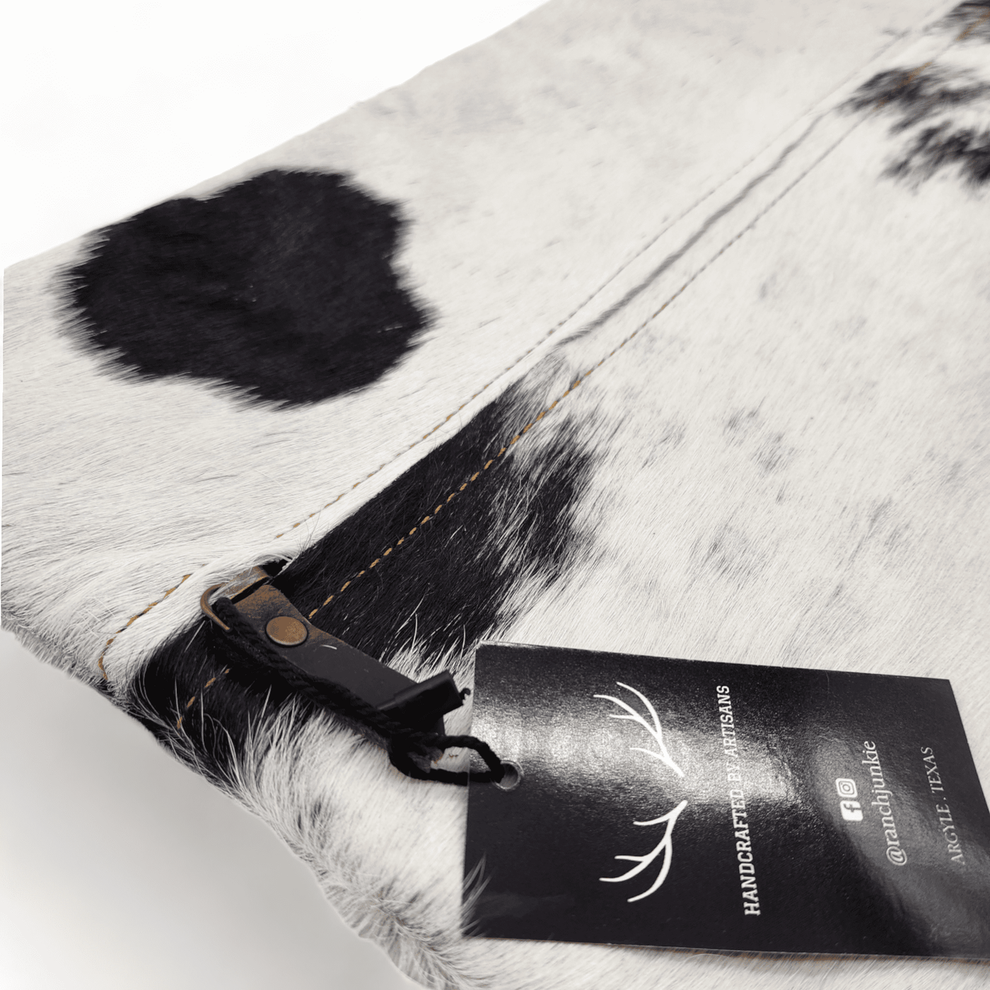 18x18 Genuine Cowhide Pillow Covers  Black/White Double Sided Highlands Cowhide Pillow - Ranch Junkie Mercantile LLC 