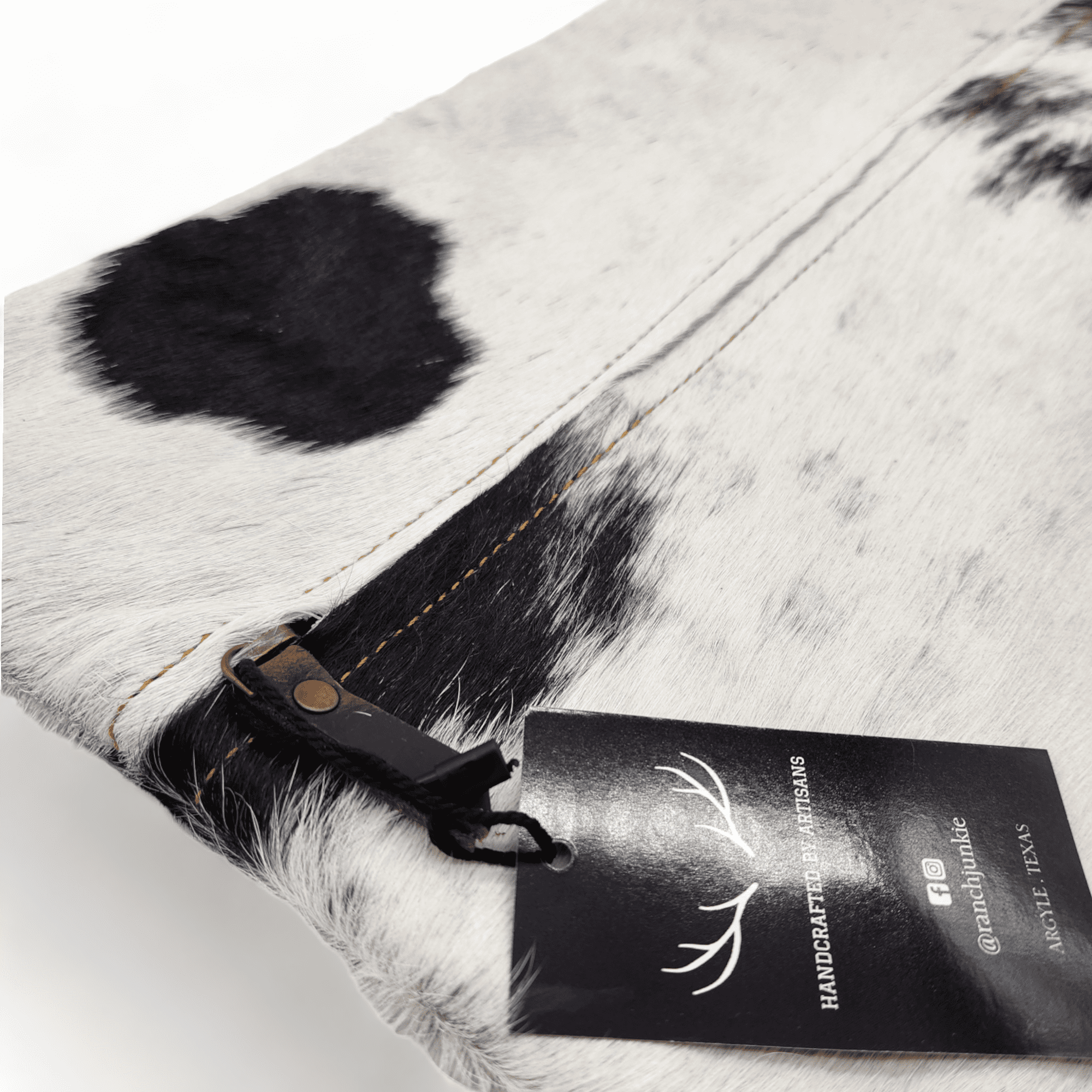 18x18 Genuine Cowhide Pillow Covers  Black/White Double Sided Highlands Cowhide Pillow - Ranch Junkie Mercantile LLC 