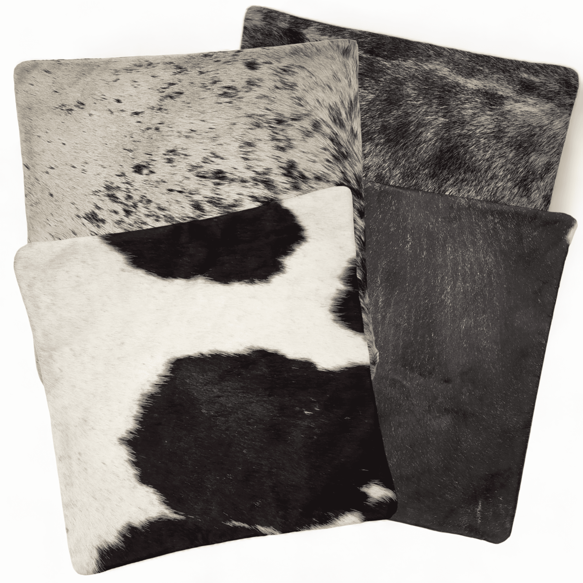 Highlands 18x18 Black/White Genuine Cowhide Pillow Covers Double Sided - Ranch Junkie Mercantile LLC