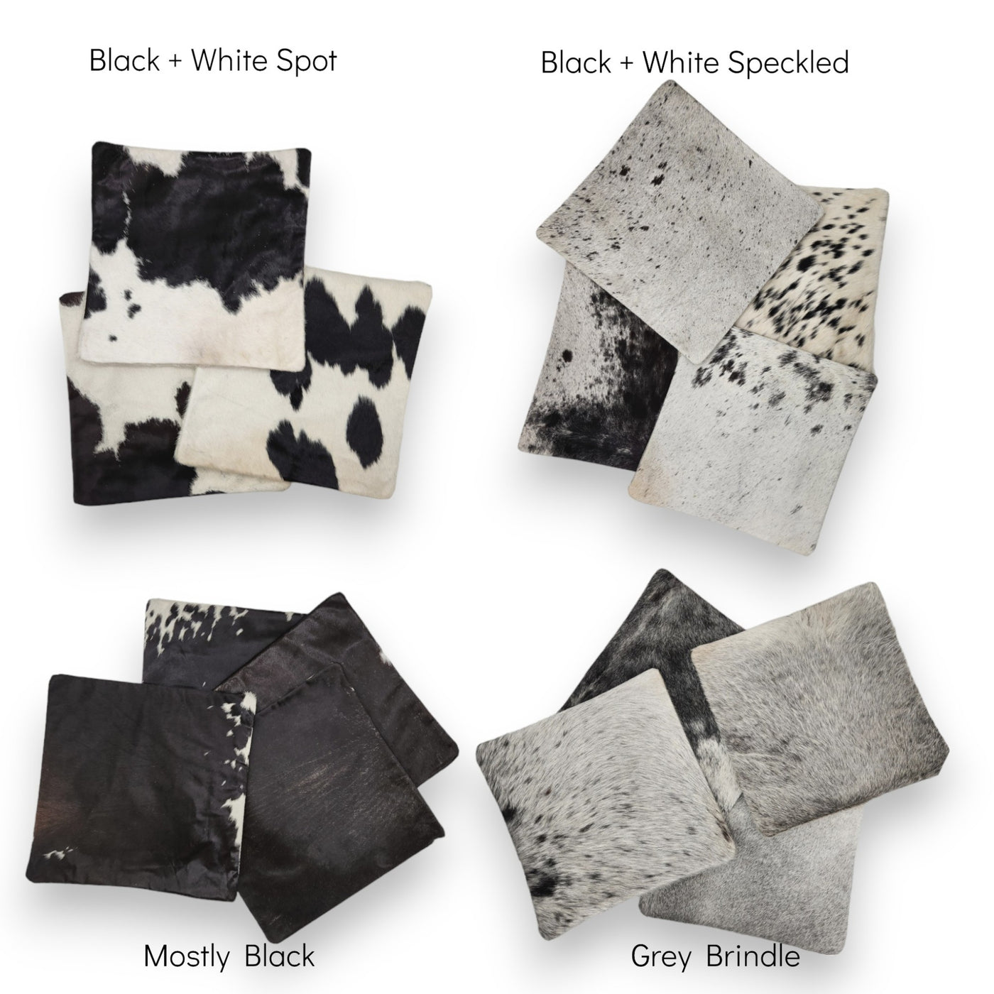 18x18 Genuine Cowhide Pillow Covers  Black/White Double Sided Highlands Cowhide Pillow - Ranch Junkie LLC
