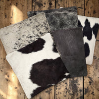 18x18 Genuine Cowhide Pillow Covers  Black/White Double Sided Highlands Cowhide Pillow - Ranch Junkie LLC