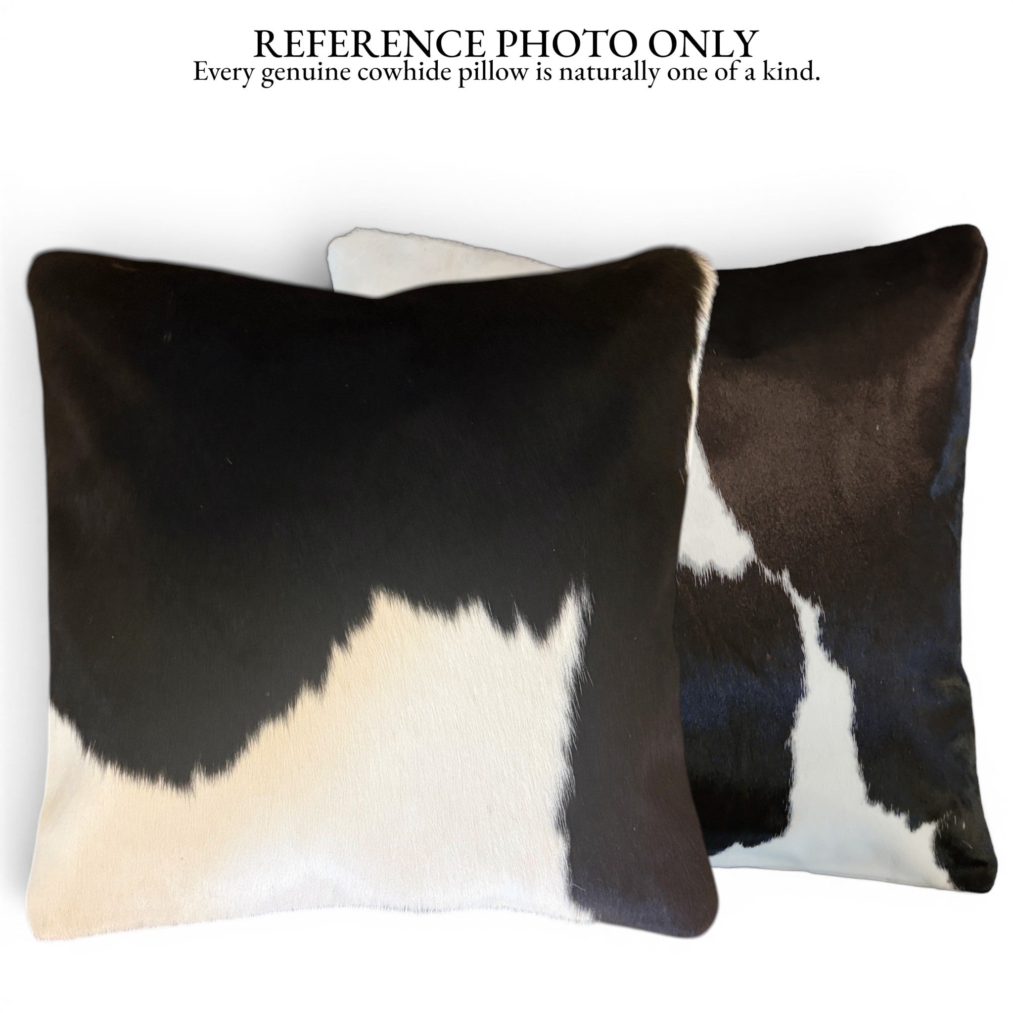 18x18 Genuine Cowhide Pillow Covers  Black/White Double Sided Highlands Cowhide Pillow - Ranch Junkie LLC