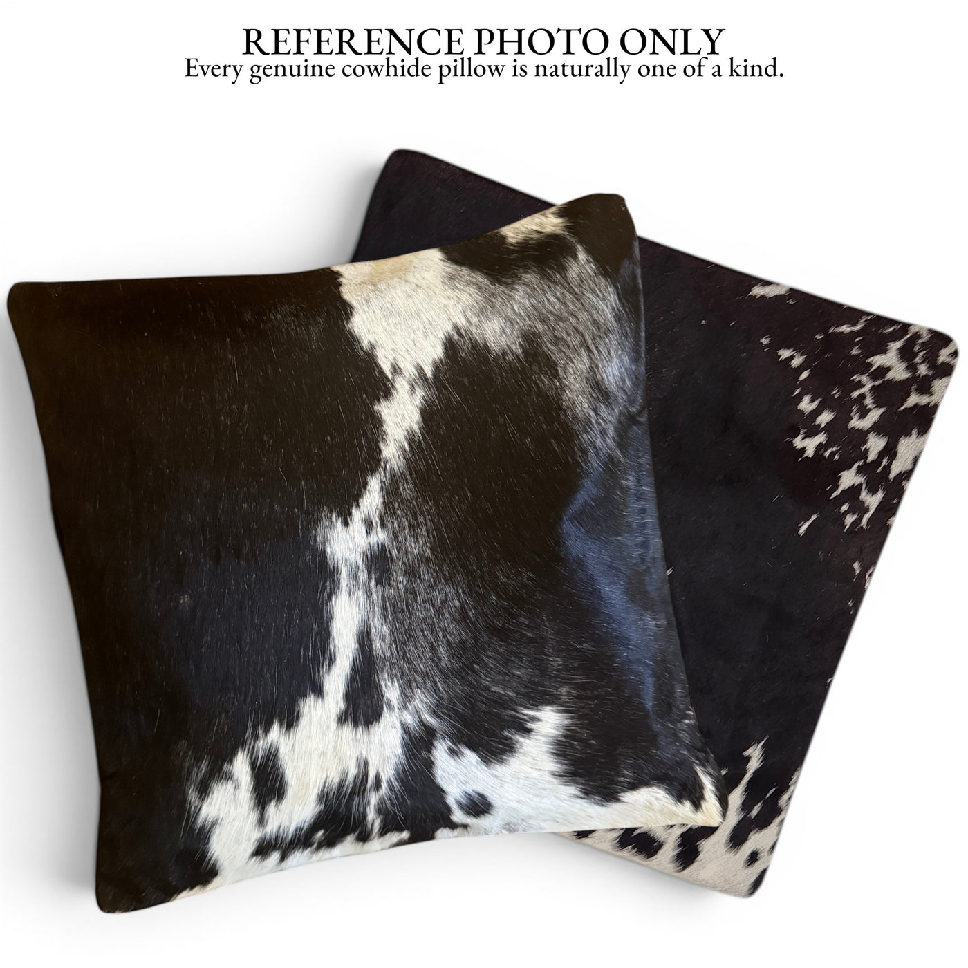 18x18 Genuine Cowhide Pillow Covers  Black/White Double Sided Highlands Cowhide Pillow - Ranch Junkie LLC