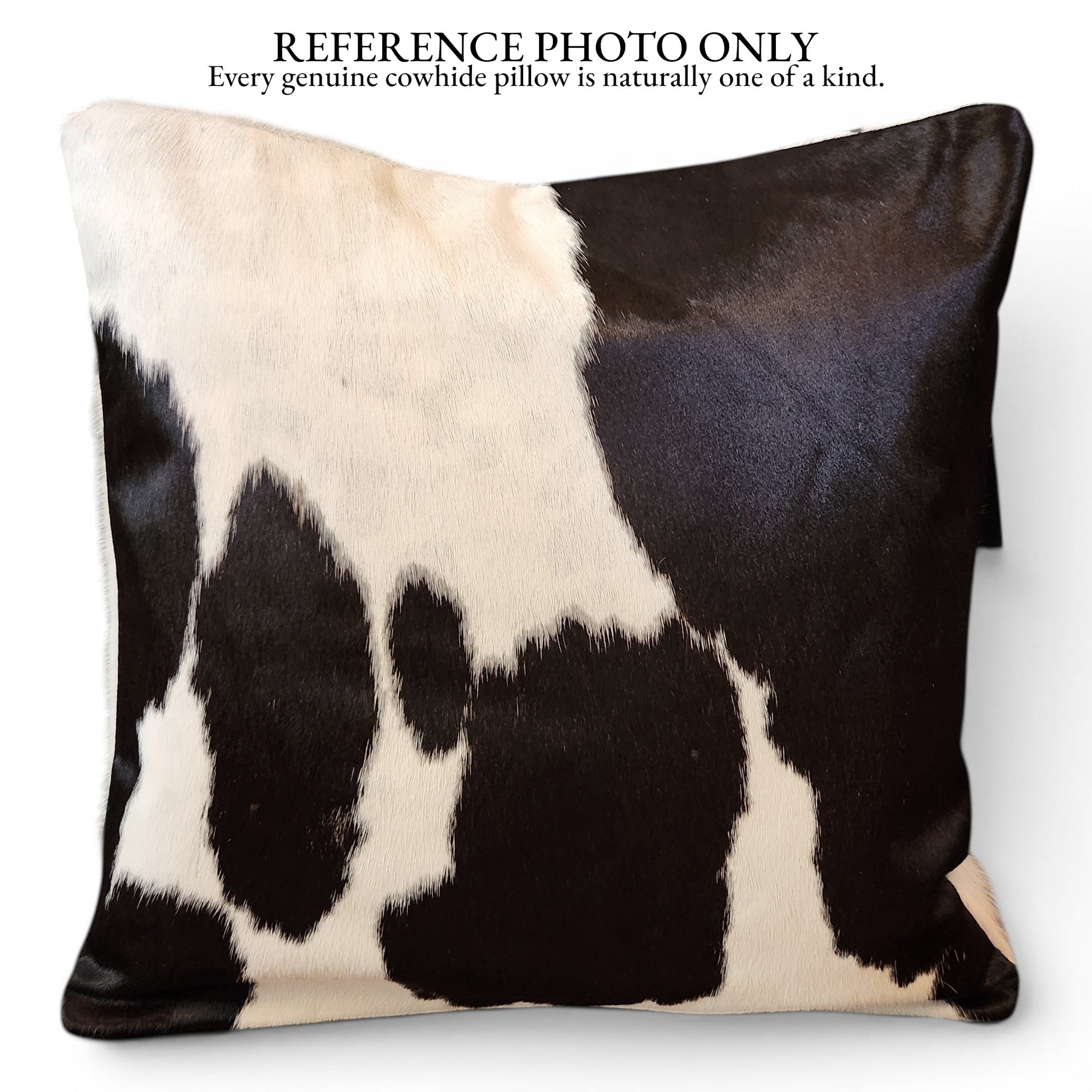 18x18 Genuine Cowhide Pillow Covers  Black/White Double Sided Highlands Cowhide Pillow - Ranch Junkie LLC