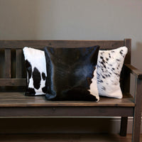 18x18 Genuine Cowhide Pillow Covers  Black/White Double Sided Highlands Cowhide Pillow - Ranch Junkie LLC