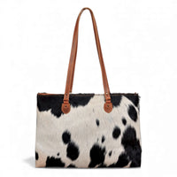 Genuine Cowhide Large Tote Highlands Black Cowhide Tote - Ranch Junkie Mercantile LLC 