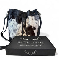 Highlands Large Cowhide Drawstring Bucket Handbag Western Bag