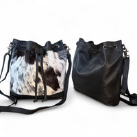 Highlands Large Cowhide Drawstring Bucket Handbag Western Bag