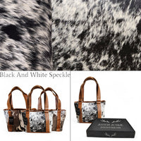 Bundle Deal Highlands Cowhide Tote Purse Black + Envelope Cowhide Large Wallet Black - Ranch Junkie Mercantile LLC 