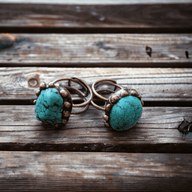 Blue Turquoise Ring set in Antique Copper - Ranch Junkie Mercantile LLC