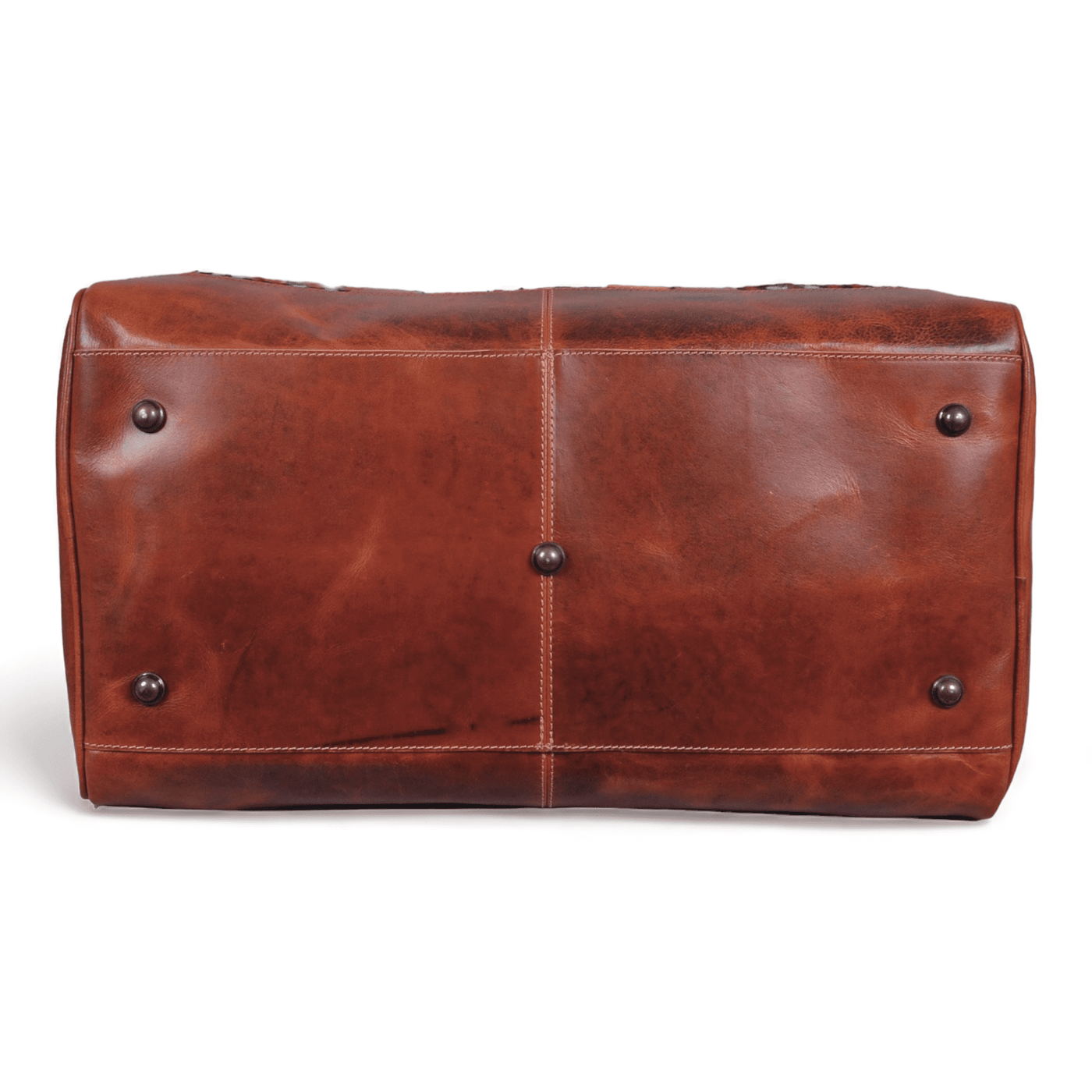 Sample Sale Highlands Saddle Tricolor Large Genuine Cowhide Weekender Cowhide Duffel #6 - Ranch Junkie Mercantile LLC 