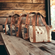 Genuine Cowhide Tote Handbag Highlands Brown Purse