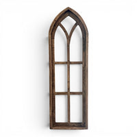 37" X 12" Farmhouse Rustic Wooden Wall Window Arches Rustic Brown Dandelion - Ranch Junkie LLC 