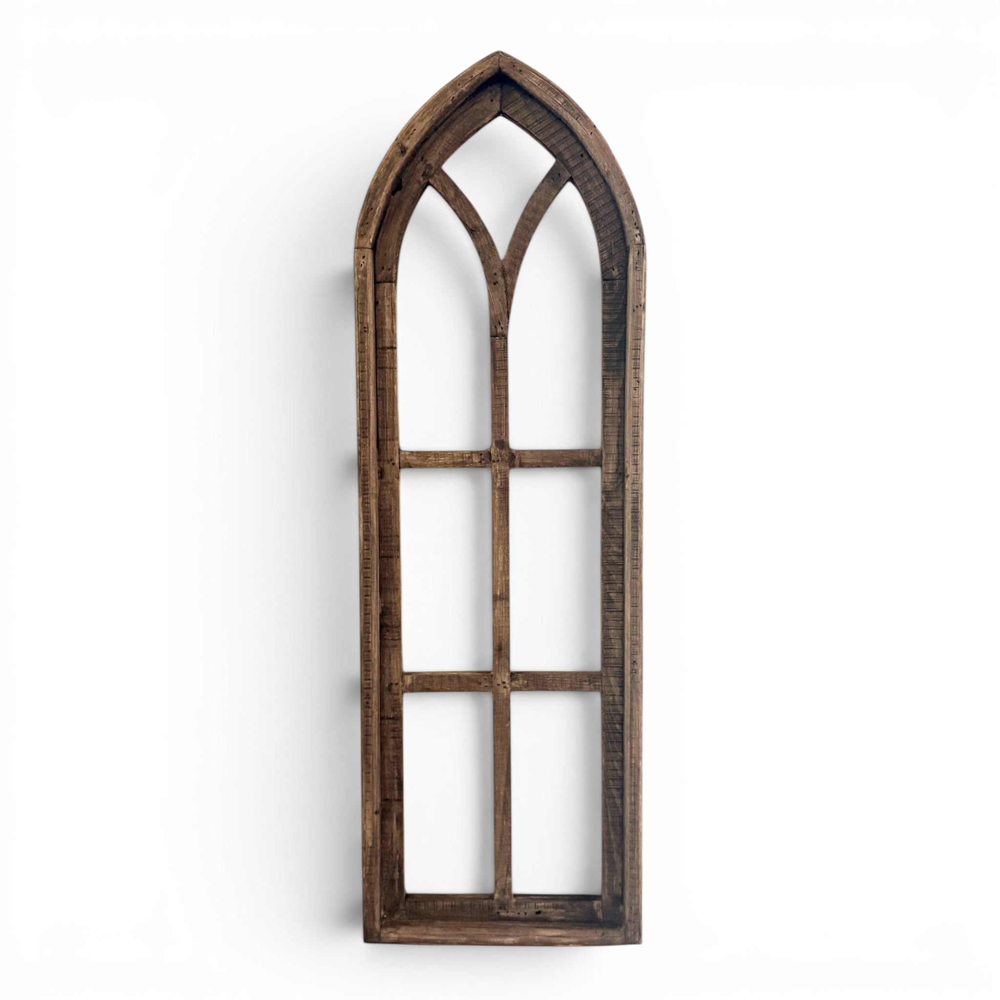 37" X 12" Farmhouse Rustic Wooden Wall Window Arches Rustic Brown Dandelion - Ranch Junkie LLC 