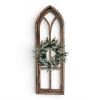 37" X 12" Farmhouse Rustic Wooden Wall Window Arches Rustic Brown Dandelion - Ranch Junkie LLC 