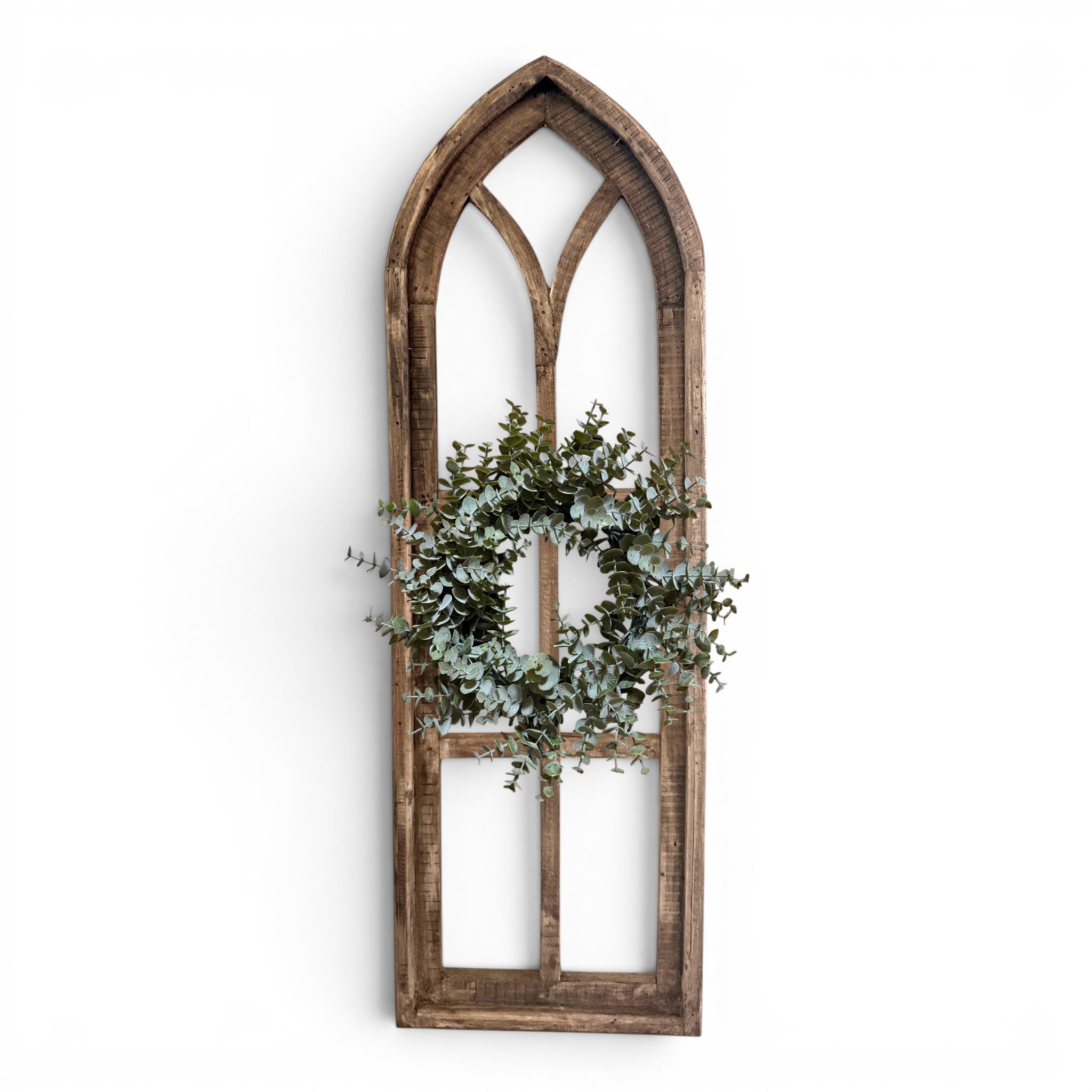 37" X 12" Farmhouse Rustic Wooden Wall Window Arches Rustic Brown Dandelion - Ranch Junkie LLC 