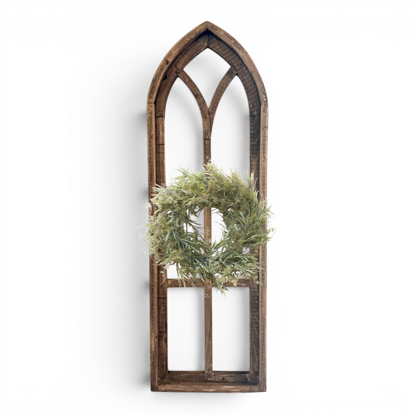 37" X 12" Farmhouse Rustic Wooden Wall Window Arches Rustic Brown Dandelion - Ranch Junkie LLC 