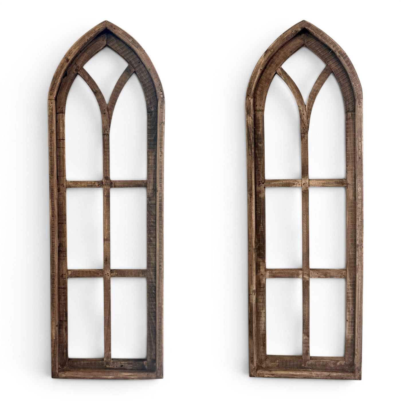 37" X 12" Farmhouse Rustic Wooden Wall Window Arches Rustic Brown Dandelion - Ranch Junkie LLC 