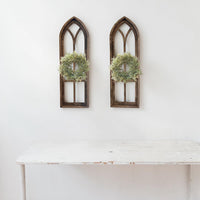 37" X 12" Farmhouse Rustic Wooden Wall Window Arches Rustic Brown Dandelion - Ranch Junkie LLC 