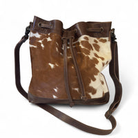 Highlands Large Cowhide Drawstring Bucket Handbag Western Bag