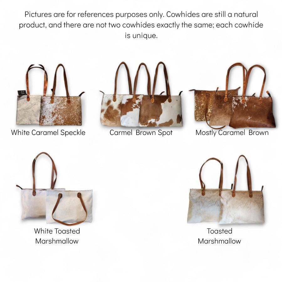 Bundle Deal Highlands Saddle Cowhide Large Tote + Credit Card Wallet - Ranch Junkie Mercantile LLC 