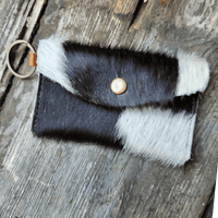 Cowhide Leather Card/Cash Holder Key Chain Wallet - Ranch Junkie Mercantile LLC