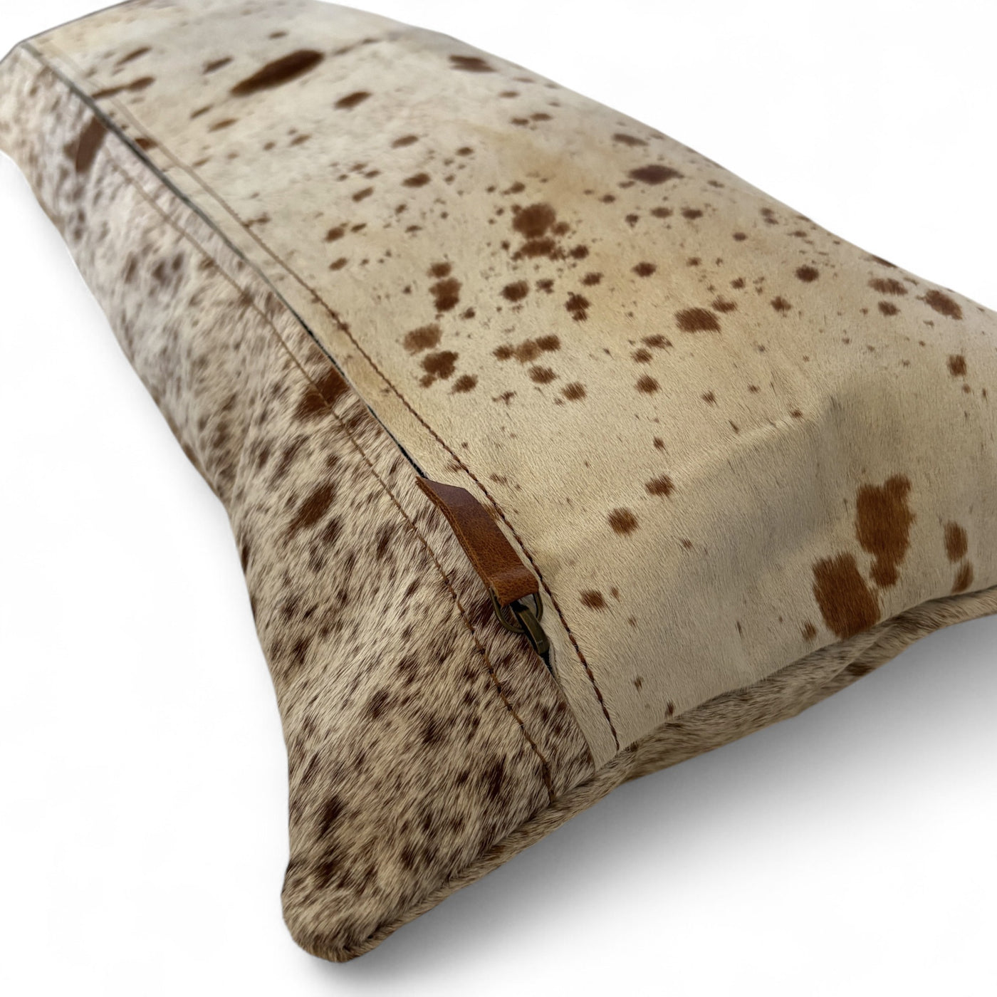 12x36 Genuine Cowhide Pillow Covers Lumbar Caramel Brown Double Sided Highlands Cowhide Pillow - Ranch Junkie Mercantile LLC 