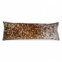 12x36 Genuine Cowhide Pillow Covers Lumbar Caramel Brown Double Sided Highlands Cowhide Pillow - Ranch Junkie Mercantile LLC 