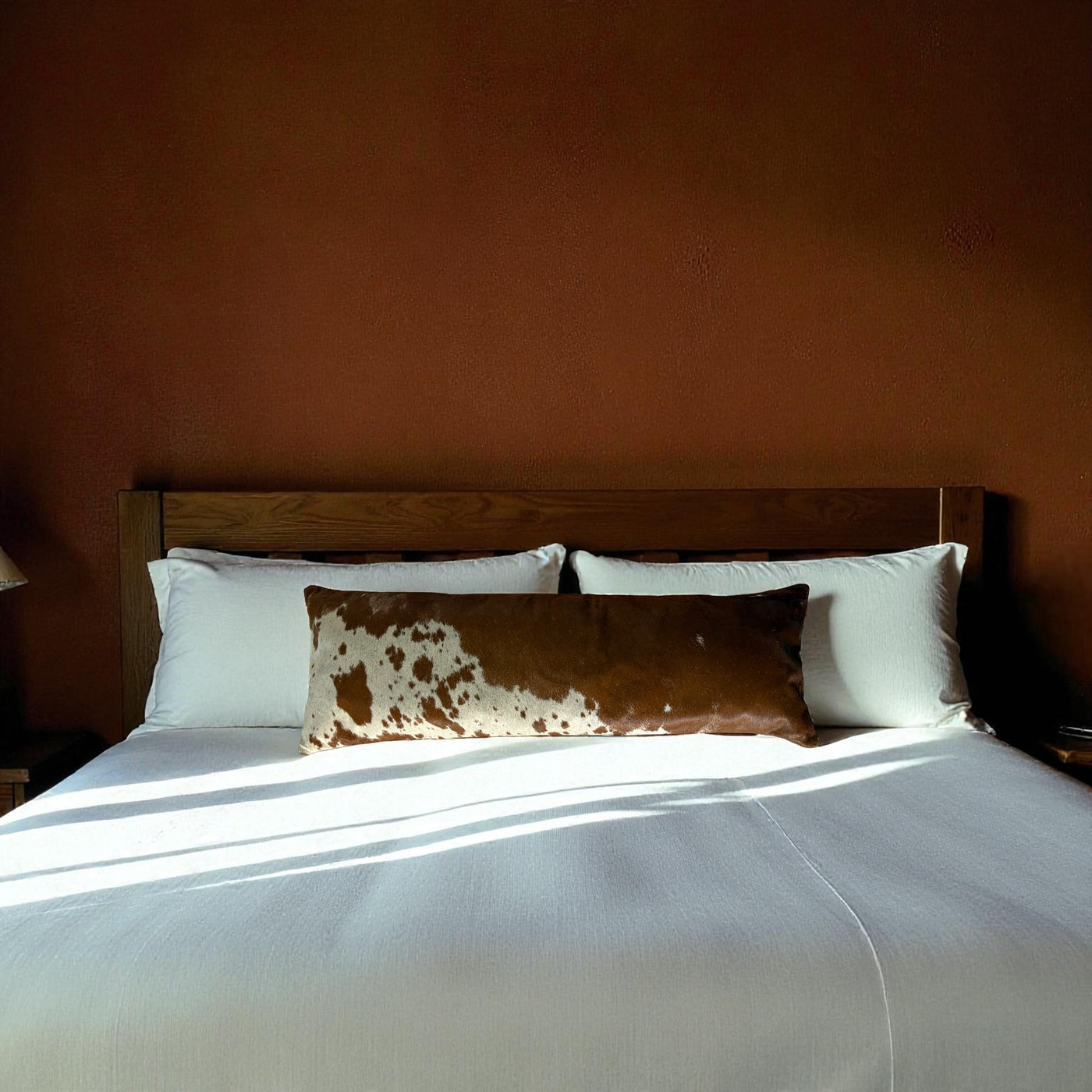 12x36 Genuine Cowhide Pillow Covers Lumbar Caramel Brown Double Sided Highlands Cowhide Pillow - Ranch Junkie Mercantile LLC 