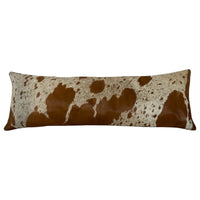 12x36 Genuine Cowhide Pillow Covers Lumbar Caramel Brown Double Sided Highlands Cowhide Pillow - Ranch Junkie Mercantile LLC 