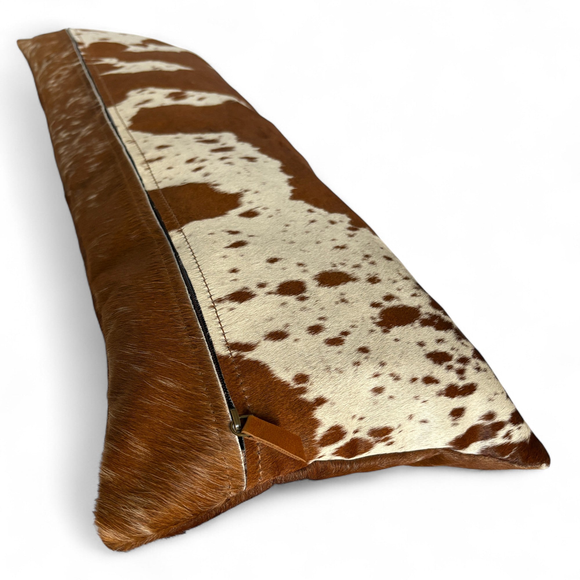 12x36 Genuine Cowhide Pillow Covers Lumbar Caramel Brown Double Sided Highlands Cowhide Pillow - Ranch Junkie Mercantile LLC 