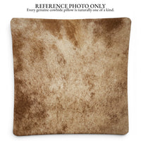 18x18 Genuine Cowhide Pillow Covers Caramel Brown Double Sided Highlands Cowhide Pillow - Ranch Junkie LLC