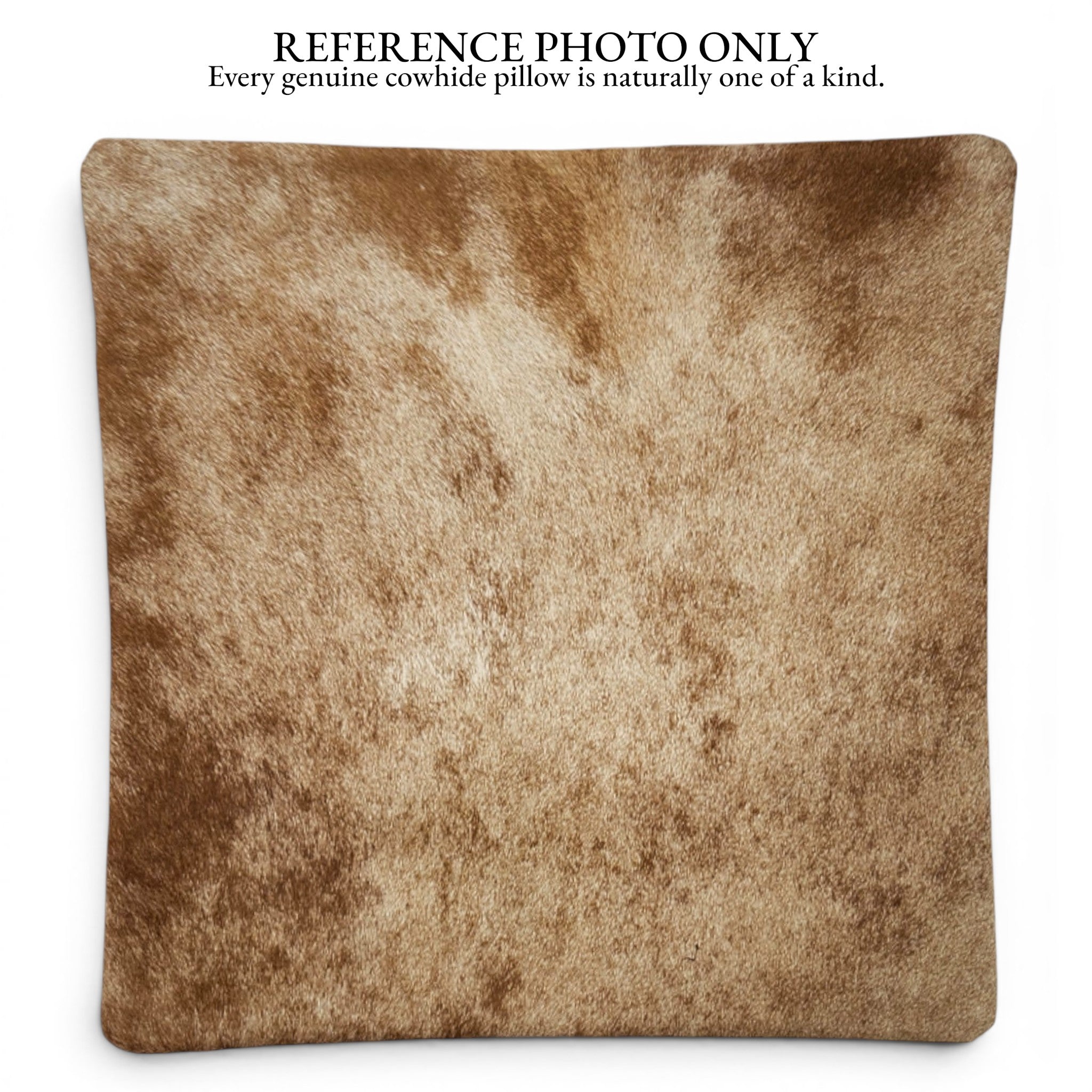 18x18 Genuine Cowhide Pillow Covers Caramel Brown Double Sided Highlands Cowhide Pillow - Ranch Junkie LLC