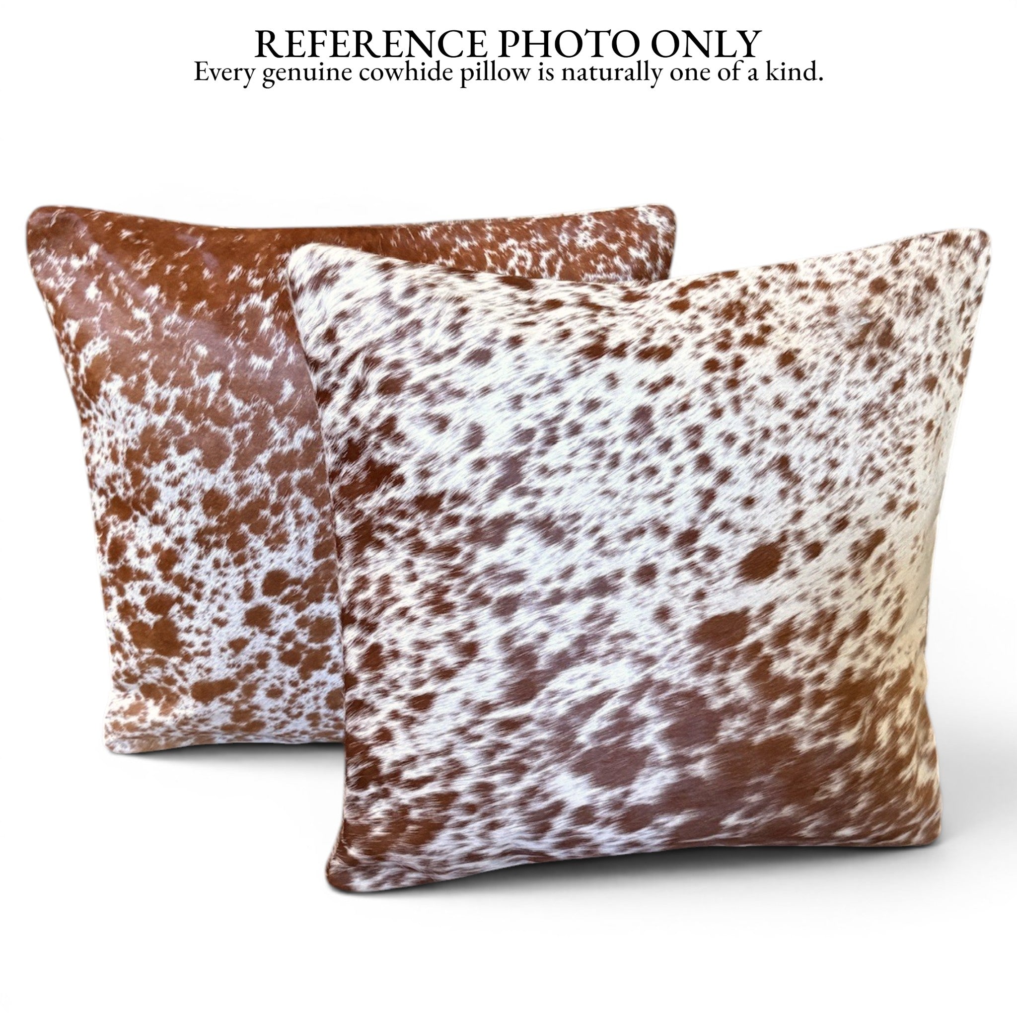 18x18 Genuine Cowhide Pillow Covers Caramel Brown Double Sided Highlands Cowhide Pillow - Ranch Junkie LLC