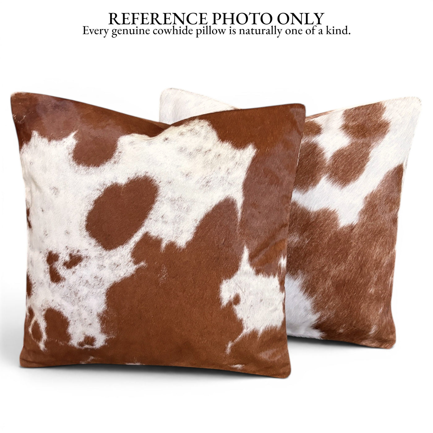 18x18 Genuine Cowhide Pillow Covers Caramel Brown Double Sided Highlands Cowhide Pillow - Ranch Junkie LLC