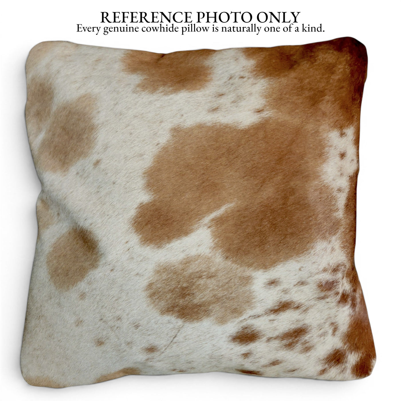 18x18 Genuine Cowhide Pillow Covers Caramel Brown Double Sided Highlands Cowhide Pillow - Ranch Junkie LLC