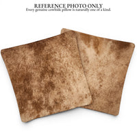 18x18 Genuine Cowhide Pillow Covers Caramel Brown Double Sided Highlands Cowhide Pillow - Ranch Junkie LLC