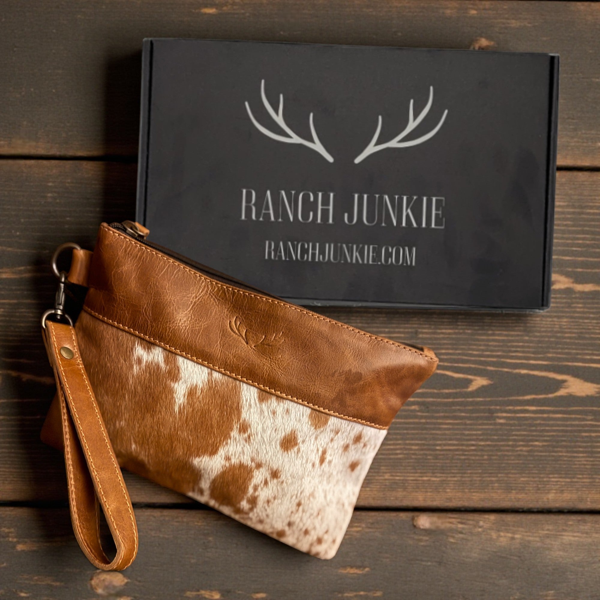 Genuine Cowhide Wristlet Highlands Clutch Bag - Ranch Junkie Mercantile LLC 