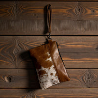 Genuine Cowhide Wristlet Highlands Clutch Bag - Ranch Junkie Mercantile LLC 