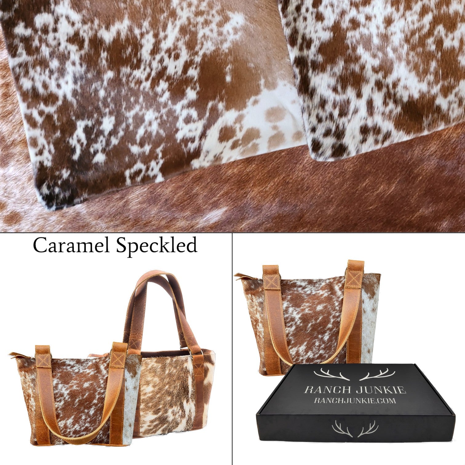 Bundle Deal Highlands Cowhide Tote Purse Saddle + Envelope Cowhide Large Wallet Saddle - Ranch Junkie Mercantile LLC 