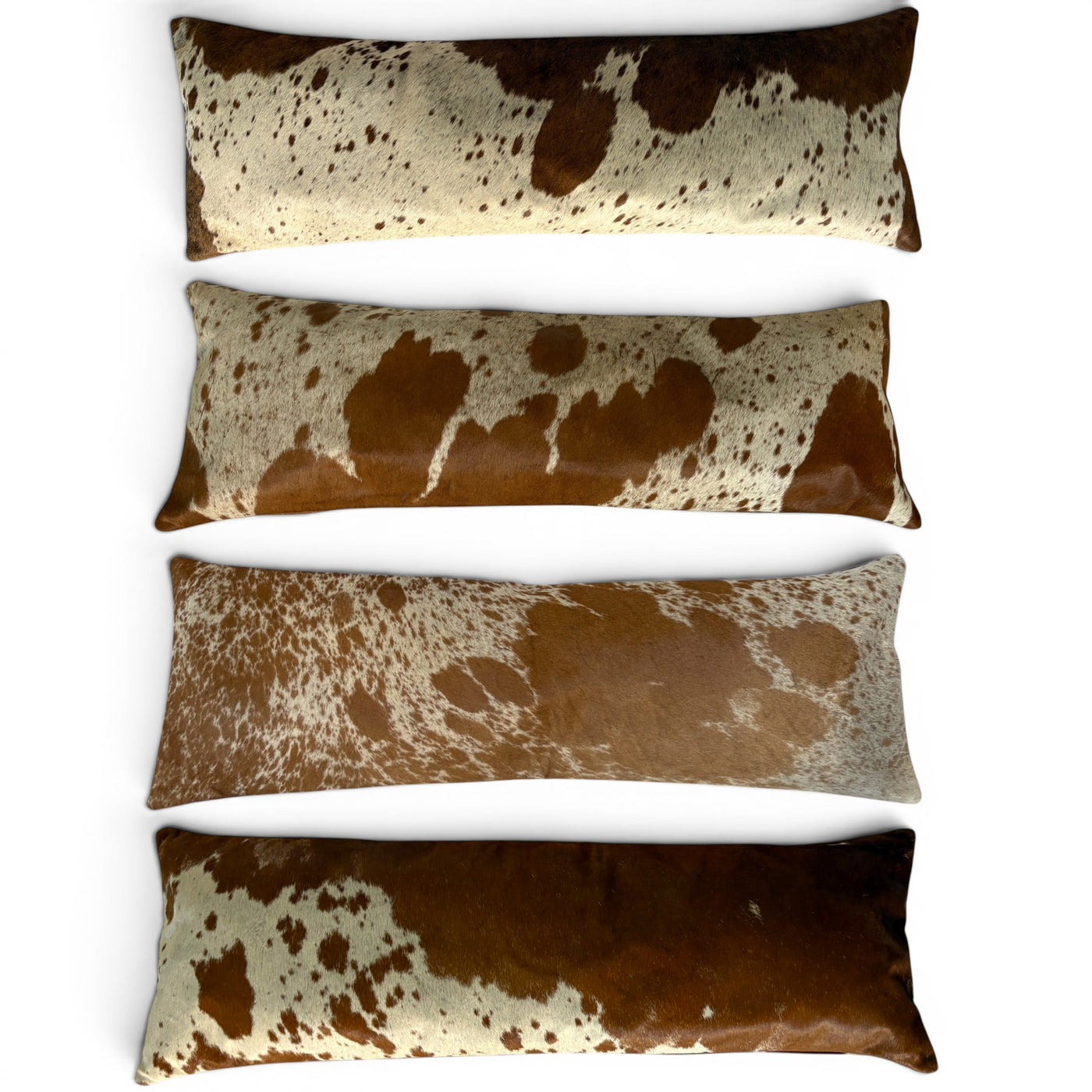 12x36 Genuine Cowhide Pillow Covers Lumbar Caramel Brown Double Sided Highlands Cowhide Pillow - Ranch Junkie LLC