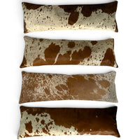 12x36 Genuine Cowhide Pillow Covers Lumbar Caramel Brown Double Sided Highlands Cowhide Pillow - Ranch Junkie LLC