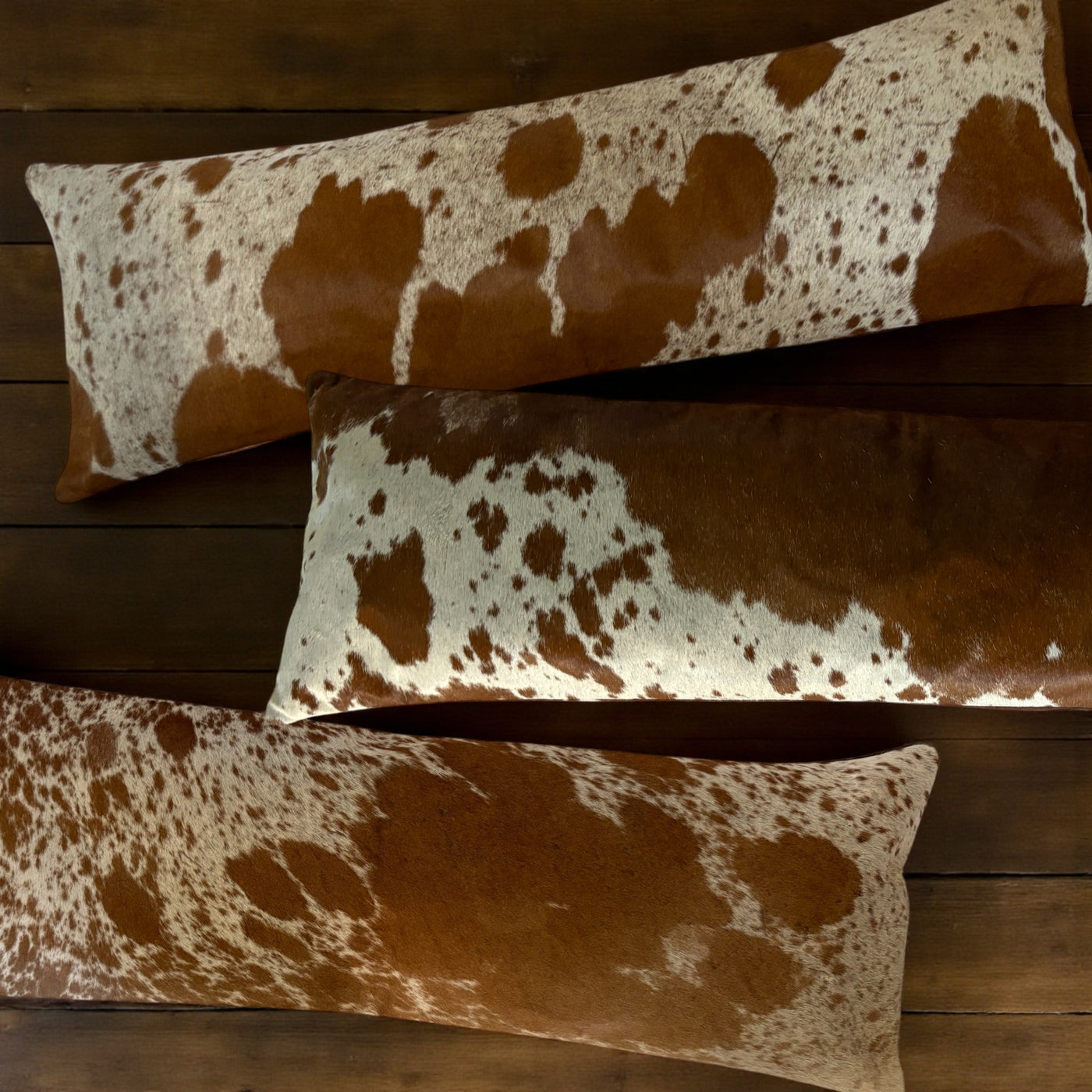12x36 Genuine Cowhide Pillow Covers Lumbar Caramel Brown Double Sided Highlands Cowhide Pillow - Ranch Junkie Mercantile LLC 