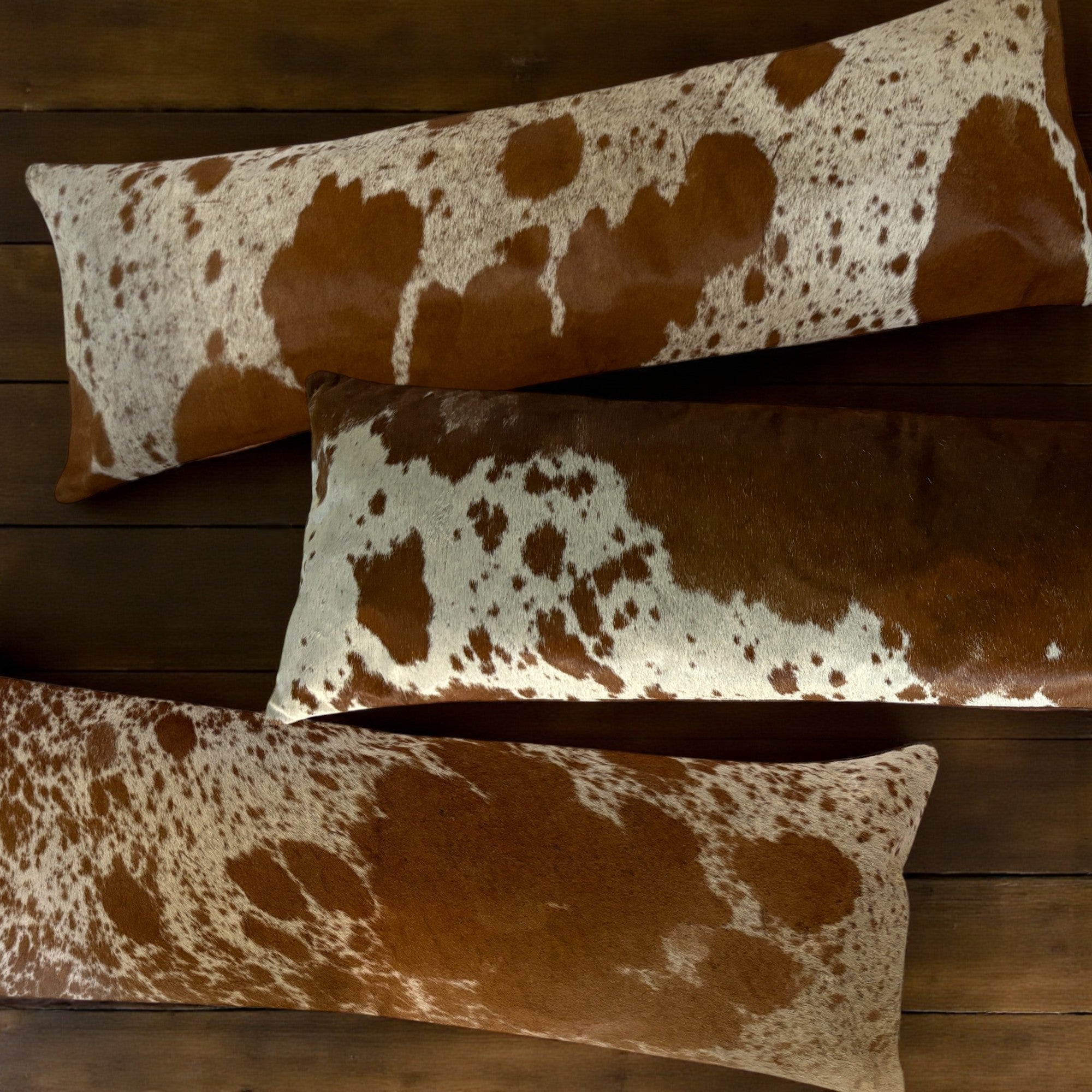 12x36 Genuine Cowhide Pillow Covers Lumbar Caramel Brown Double Sided Highlands Cowhide Pillow - Ranch Junkie Mercantile LLC 